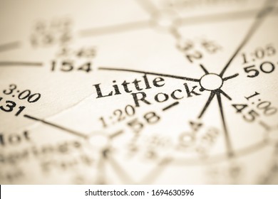 Little Rock, United States Of America, On A Geographical Map