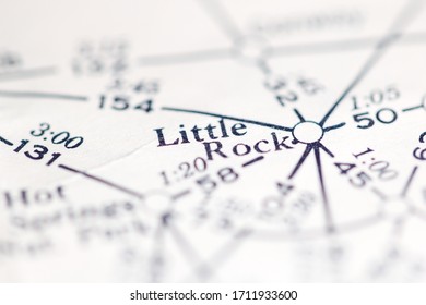 Little Rock, United States Of America, On A Geographical Map On 