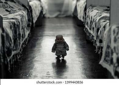 crawling scary doll