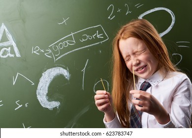 Little School Girl Cries Stock Photo (Edit Now) 623783747