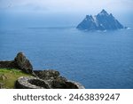 Little skellig island view from Skellig Michael in County Kerry, Ireland