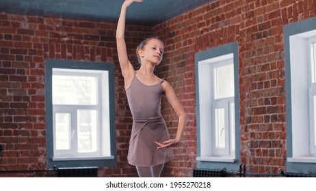 Little Skinny Ballerina Girl Training Movements Stock Photo 1955270218 ...