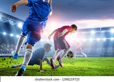Little soccer champions. Mixed media - Shutterstock ID 1398219725