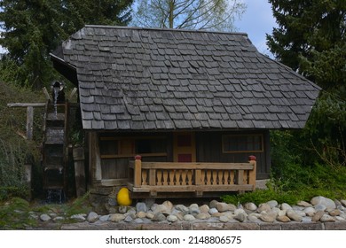 Little Toy House Looking Like A Farm House In The Amusement Park Tripsdrill, Southern Germany