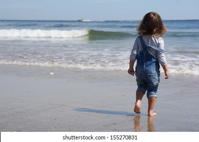 Little Two Year Old Girl At The Beach