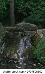 little waterfall in the botanic garden