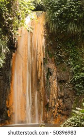 Little Waterfall On St. Lucia In The Caribbean