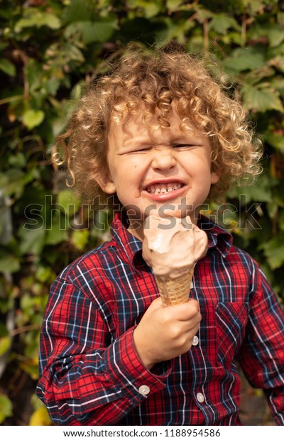 Little White Boy Blonde Curly Hair Stock Photo Edit Now 1188954586