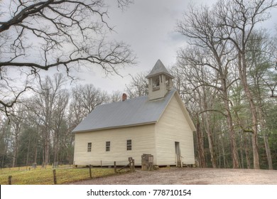 Little White Church In Cades Cove In Winter.