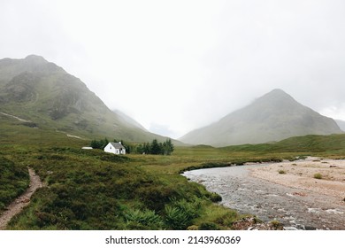 Little White House Near River, Glencoe Scotland