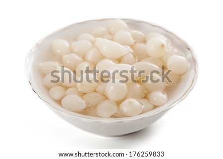 Little white onions served in a bowl