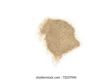 A Little Of White Pepper Powder Isolated In White