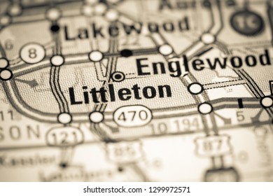 Littleton. Colorado. USA On A Map