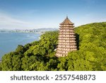 Liuhe Pagoda by the Qiantang River in Hangzhou Zhejiang Province China