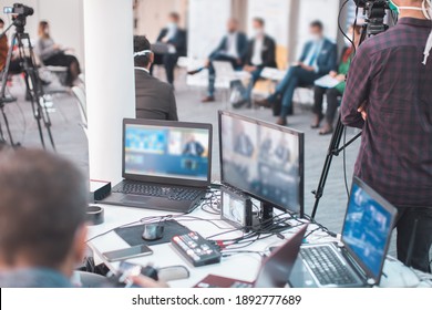 live internet streaming of business conference meeting - Shutterstock ID 1892777689