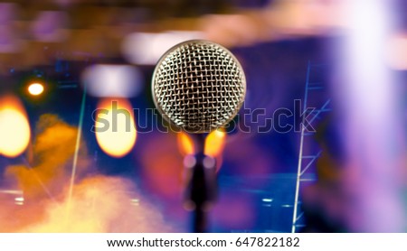 Similar – Image, Stock Photo The microphone on stage before the artist performance