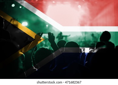  Live Music Concert With Blending South Africa Flag On Fans