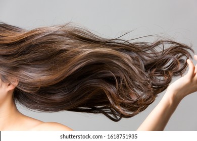 Lively hair on a gray background.