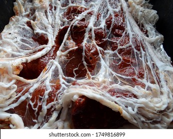 The Liver Is Wrapped In A Fat Net Before Smoking. Fatty Liver.