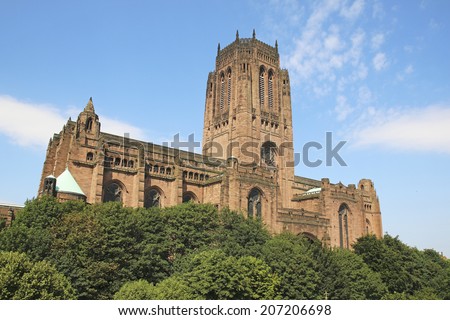 Liverpool Anglican Cathedral, a Grade 1 listed building, Merseyside,  North West England, UK