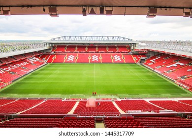 LIVERPOOL - ENGLAND, MAY 18,2019 : Anfield Stadium, the home ground of Liverpool Football Club.