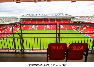 LIVERPOOL - ENGLAND, MAY 18,2019 : Anfield Stadium, the home ground of Liverpool Football Club.