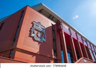 LIVERPOOL, ENGLAND - May 7, 2017 : This is Anfield, Home stadium of Liverpool Football Club, Liverpool, England, United Kingdom