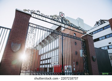 Liverpool, Merseyside, United Kingdom September 27 2022 Liverpool Football Club - Anfield Gates, Kenny Dalglish Stand