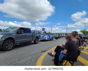 Liverpool, NS, CAN, June 25th, 2022 - A Pirate Balloon Float Being Taken Through The Privateer Days Parade In Liverpool NS.