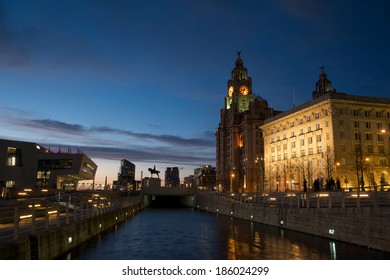 Liverpool Royal Liver Building At Night