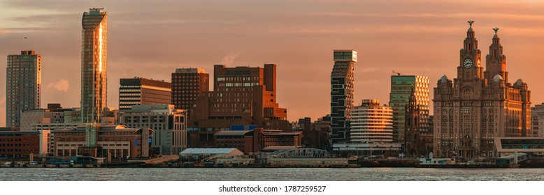 Liverpool skyline cityscape with buildings in England in United Kingdom