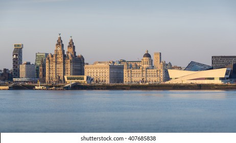 Liverpool skyline, a scene across river Mersey