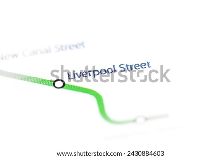 Liverpool Street Station. Birmingham Metro map.