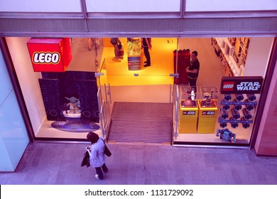 LIVERPOOL, UK - APRIL 20, 2013: People Shop At Lego Store In Liverpool, UK. Lego Group Had 4.7 Billion USD Revenue In 2013 (with 1.5 Billion USD Income).