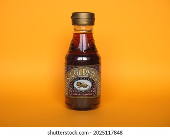 LIVERPOOL, UK - CIRCA JUNE 2021: Bottle Of Tate And Lyle Golden Maple Syrup