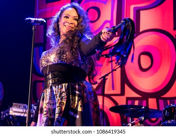 Liverpool U.K, December 2017: Rowetta, The Happy Mondays UK Tour At  The Olympia Liverpool