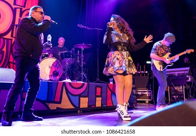 Liverpool U.K, December 2017:Shaun Ryder And  Rowetta, The Happy Mondays UK Tour At  The Olympia Liverpool