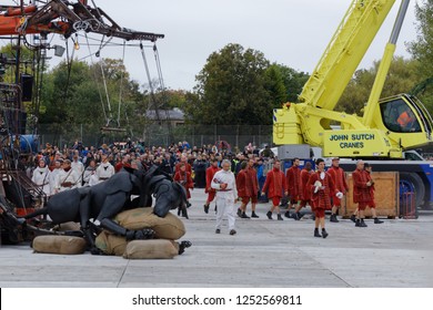 Liverpool, UK - October 2018: Giants Spectacular, Liverpool's Dream By Royal De Luxe