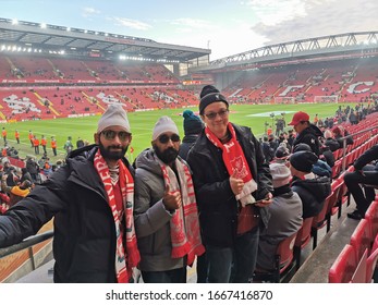 Liverpool, United Kingdom - January 19th 2020: Anfield Matchday Experience And Atmosphere For Fans Traveling There For The First Time. 