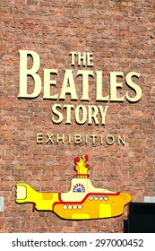 LIVERPOOL, UNITED KINGDOM - JUNE 11, 2015 - The Beatles Story exhibition building and yellow submarine at Albert Dock, Liverpool, Merseyside, England, UK, Western Europe, June 11, 2015.