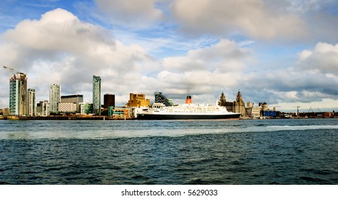 The Liverpool Waterfront Taken From The Mersey River