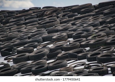 Livestock Manure Weighted With Tires For Fermentation Covered With Vinyl Sheet