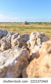 Livestock Rock Shelter Near Punta Nati Lighthouse In Menorca, Spain.