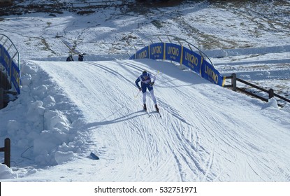 LIVIGNO, ITALY: skier during the nordic skiing marathon Sgambeda, in Livigno, Lombardy, Italy.  