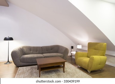 Living Room In Attic Apartment