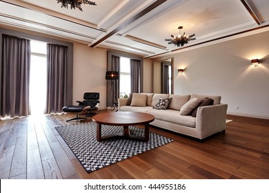 living room with a beautiful interior - Shutterstock ID 444955186