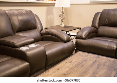 Living Room Brown Leather Furniture Stock Photo 686397883 | Shutterstock
