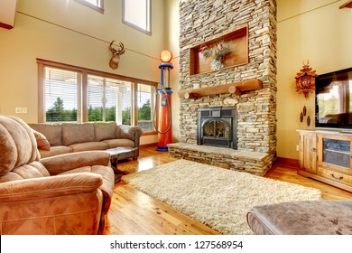 Stone Fireplace Images Stock Photos Vectors Shutterstock