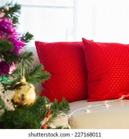 Living Room Interior Decorated Christmas Eve