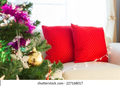 Living Room Interior Decorated Christmas Eve